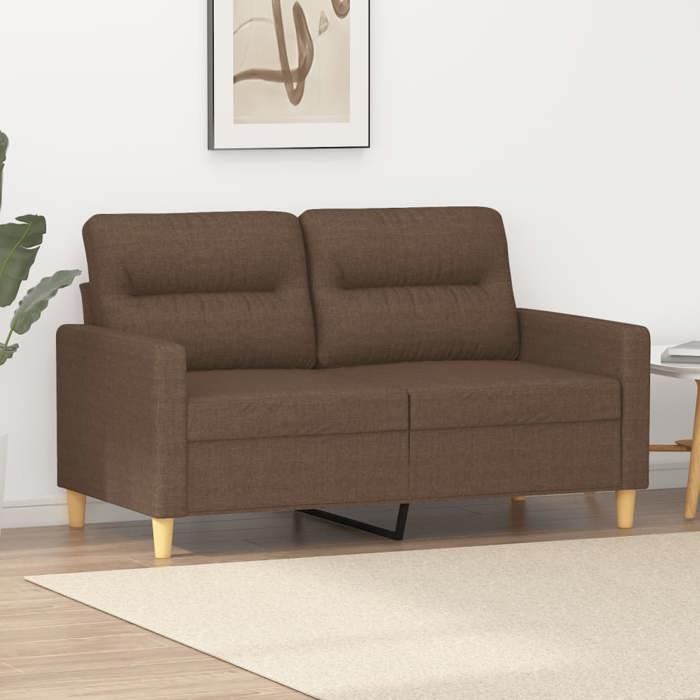 SALE 2025Canapé fixe - Canapé à 2 places Marron 120 cm Tissu - 138x77x80 cm 21 25 Kg 4580