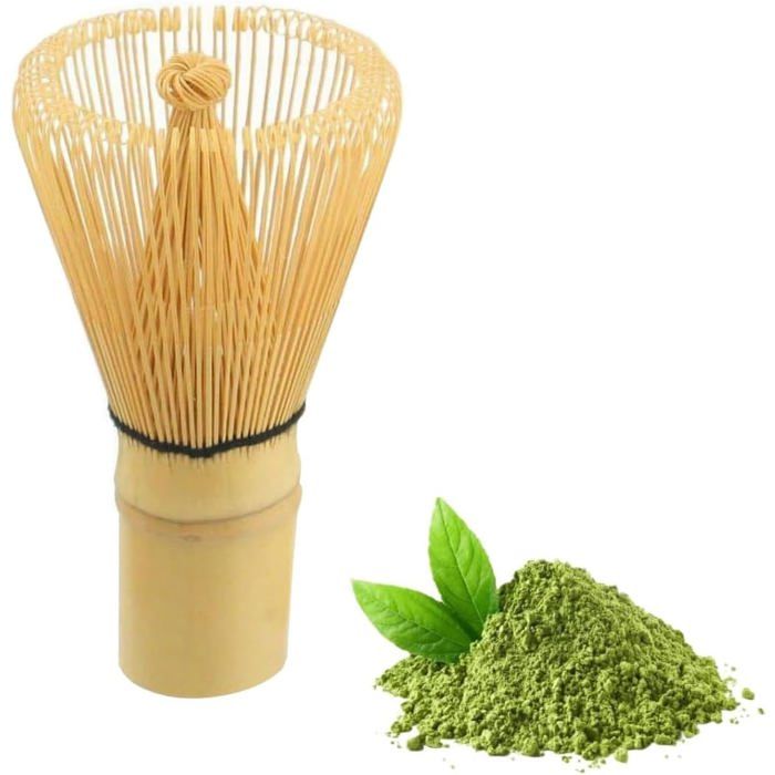 Fouet à Matcha En Bambou Traditionnel Japonais - 10.7x5.7 Cm, Outil Pour Préparation De Thé Vert En Poudre