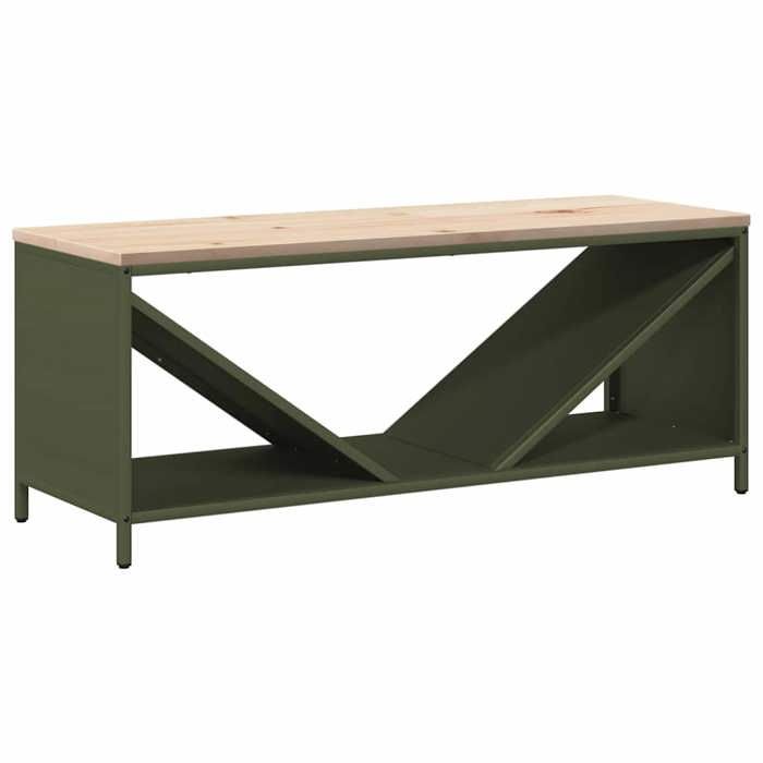 RUIG* CHIC Étagère à bois de chauffage - Porte Bûches pour Bois avec plateau en bois vert olive 906023