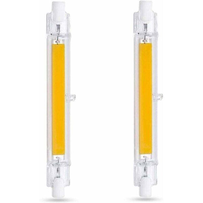 Ampoule LED R7S 118mm - OKZ - 10W - Blanc chaud 3000K - 1000lm - Équivalent 80W-100W - Non-dimmable - Lot de 2