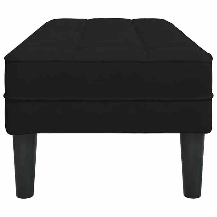Black Friday Banc salon - JILL - Banquette/Coffre - Noir 113x57x39 cm - Velours BB439