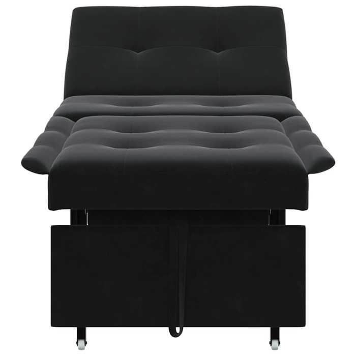 Promotion janvier Canapé-lit Convertible - CLARENCE - 2 en 1 - Noir 67x194x38 cm Velours CC592
