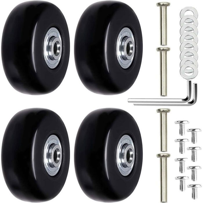 4 Pièces Valise Roues de Rechange Valise Roues Remplacement Roue