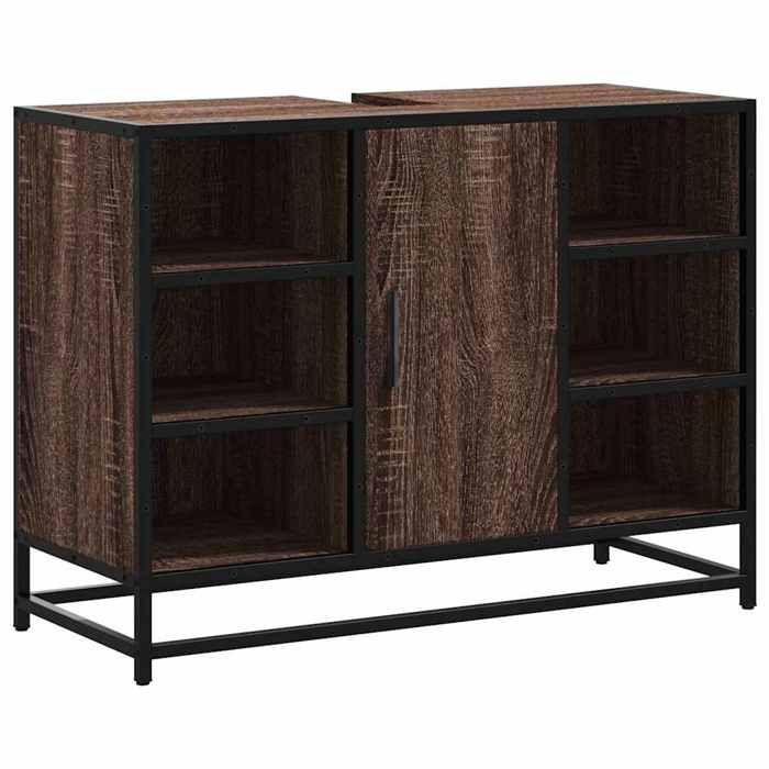 Sarazyj®Armoire lavabo de salle de bain KENNETH - Meuble Colonne salle de bain - Armoire WC - chêne marron - Bois dingénierie - 711 Sarazyj®Armoire lavabo de salle de bain KENNETH - Meuble Colonne salle de bain - Armoire WC - chêne marron - Bois dingénierie - 711