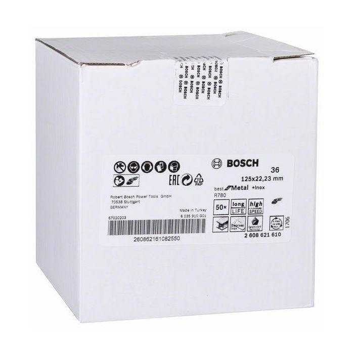 Bosch roue fibre R780. Le meilleur pour le métal et Inox. 125 x 22:23 mm. - vue 2