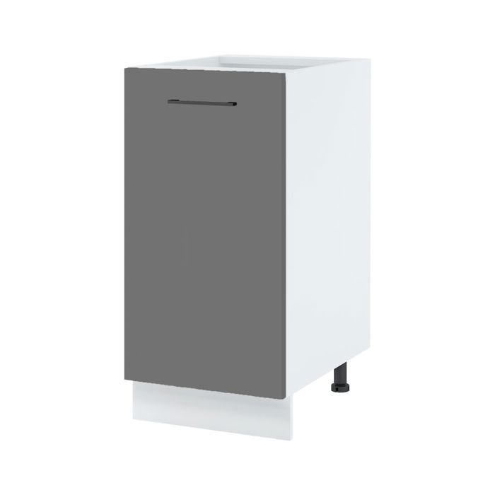 Meuble bas de cuisine Lovia Gris Mat 1 porte L 40 cm - Cuisineandcie