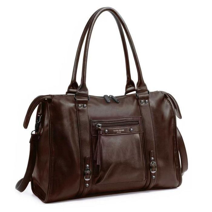 David Jones - Grand Sac à Main Femme - Cabas Fourre-Tout Porté Epaule Bandoulière Cuir PU - Cours Lycée Travail Taille A4 - Marron David Jones - Grand Sac à Main Femme - Cabas Fourre-Tout Porté Epaule Bandoulière Cuir PU - Cours Lycée Travail Taille A4 - Marron