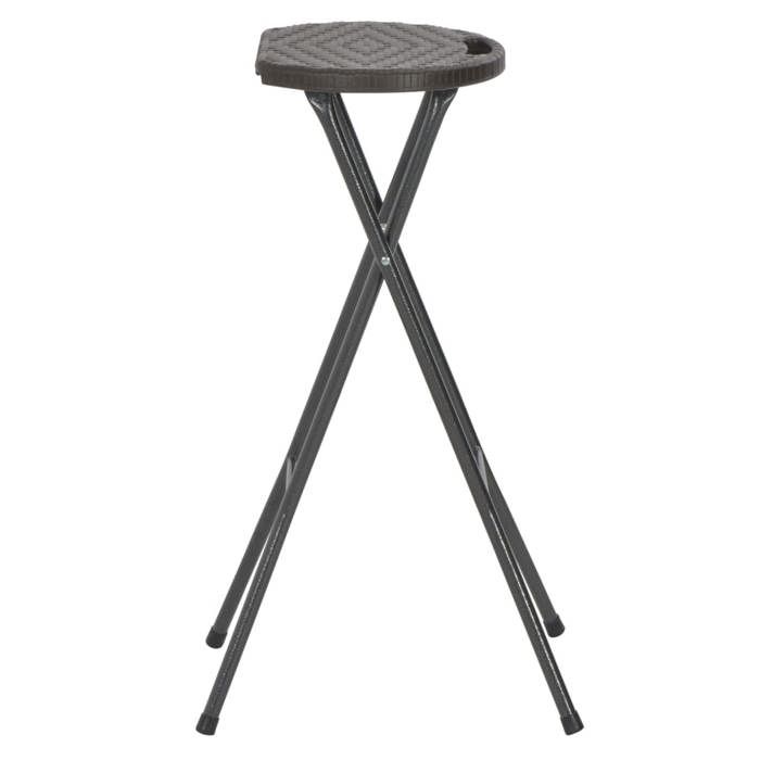 Tabouret de bar pliable 2 pièces Meuble de jardin protection UV PEHD et acier Aspect rotin - (35x44x80 cm) qP5Cm5