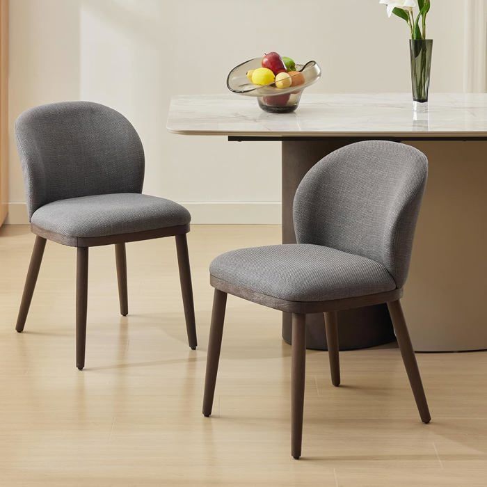CHAISE-Lot de 2 chaises de salle à manger chaises de cuisine modernes rembourrées chaises Confort Ergonomique Gris foncé