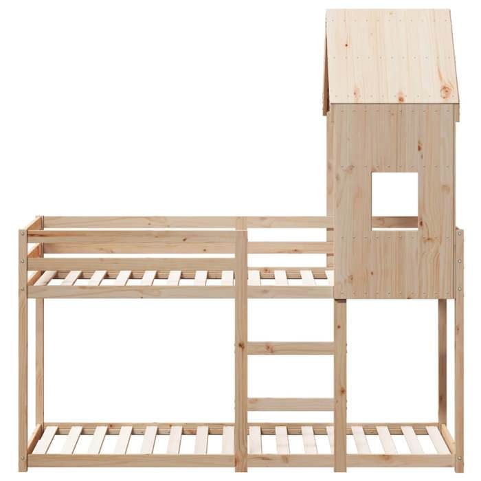 Lit adulte/enfant 80x200cm - VIDAXL - Lit superposé - 2 places - sans matelas - bois de pin massif L14945