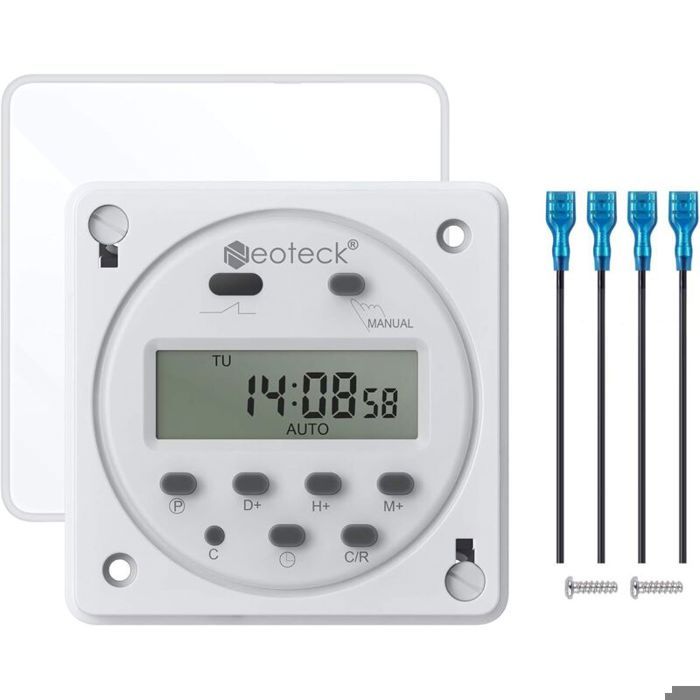 Prise programmateur digitale - OKZ® - 16 programmes - Horloge programmable - Affichage LCD - Boîtier étanche