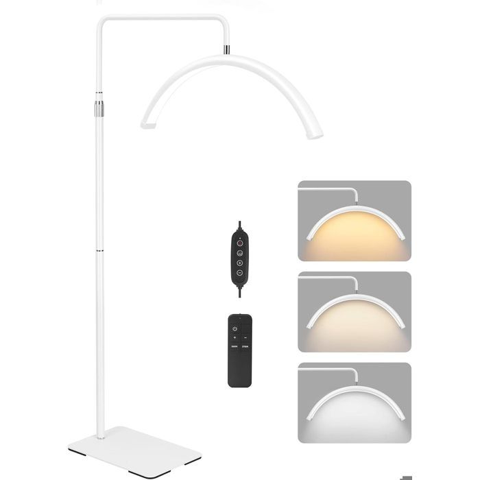 Lampadaire LED lampe Demi-Lune Lampe de Beauté 360° Rotative Tête avec Support de Téléphone pour Les Tatoueurs Maquilleurs