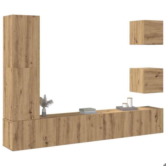 3 Parcel - MEUBLE - Ensemble de ARMOIRE TV mural 5 pcs chêne artisanal_2 ans garantie_02_2841