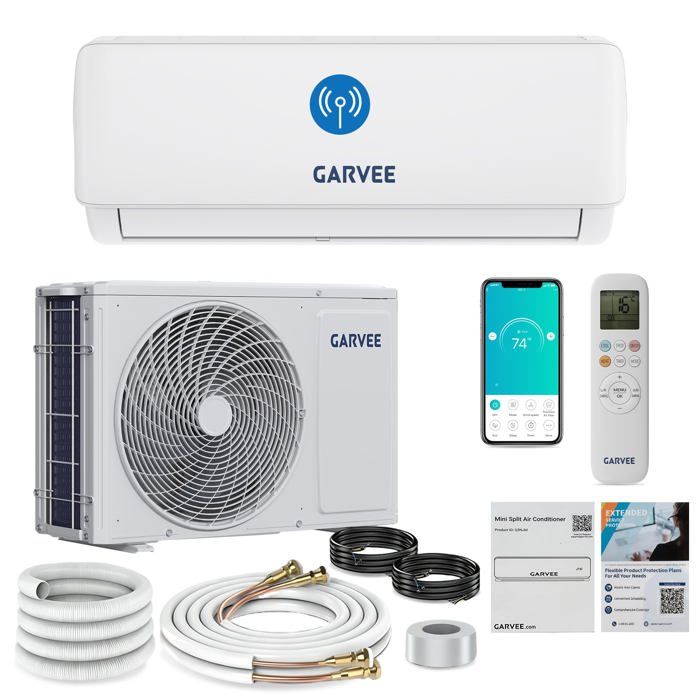 Climatiseur split réversible 24000 BTU A++ Inverter - Silencieux 19dB Filtre Antibactérien WiFi Gaz R32 Mural Pose Rapide