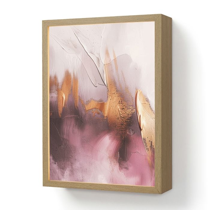 Applique Murale LED - Lampe de Chevet Murale Design - Motif Pourpre - Abstrait - Peinture - Or 30x40 cm Couleur Mauve - OnlyWow