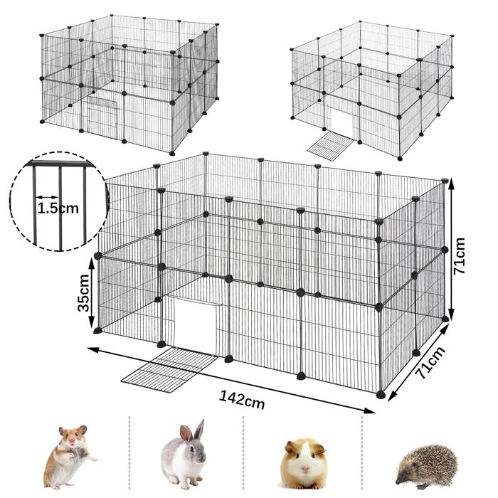 EUGAD Parc pour animaux pliable 142 x 71 x 71 cm Pour petits animaux