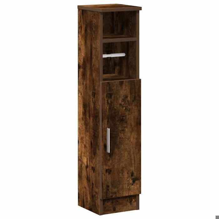Les SoldesMeuble de salle de bain - 1 PC - Armoire Bas - Pour WC - avec porte-rouleau chêne fumé 883935 LH2645 zzu14r