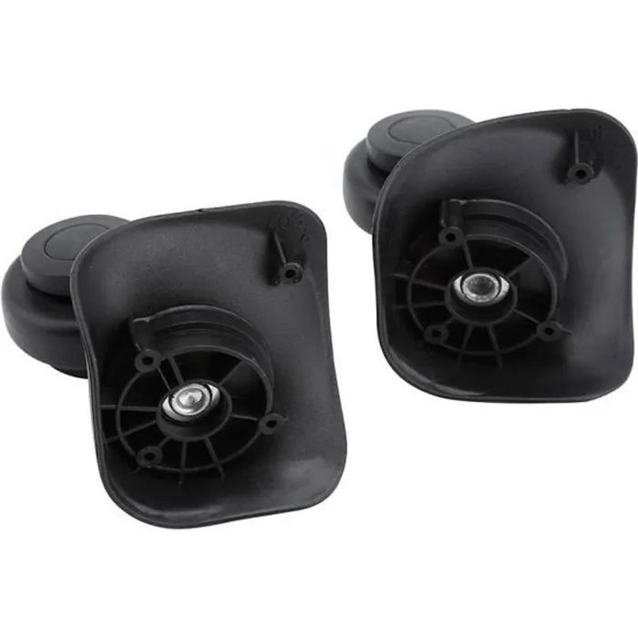 Accessoires de réparation de bagages - Roulettes - 2 pcs - Universelles - PVC noir - 10.8x10.3cm PRI