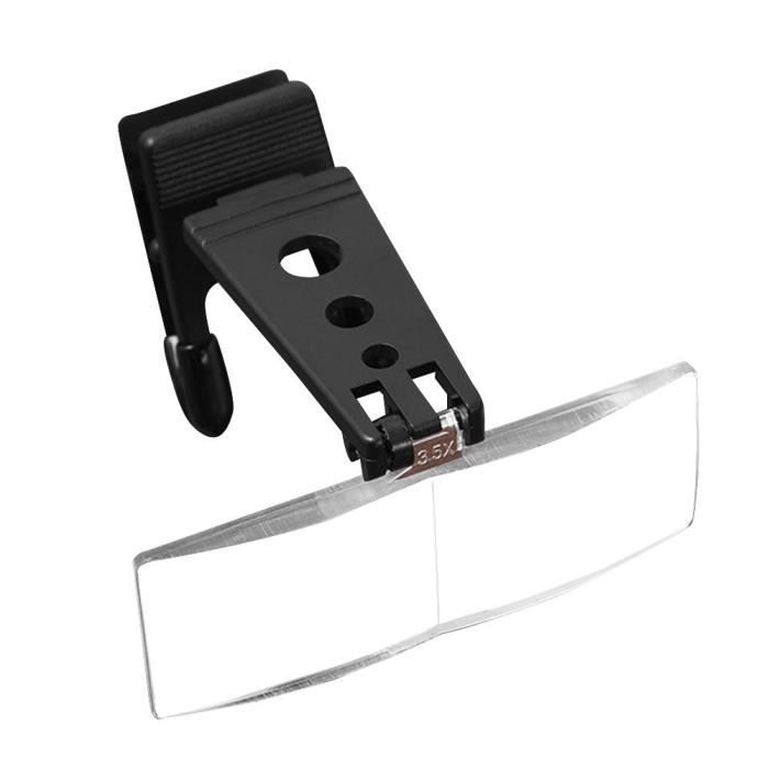 Loupe Clip Sur Lunettes 1.5X/2.5X/3.5X – 3 Lentilles Interchangeables, Idéal Travail Précis & Lecture
