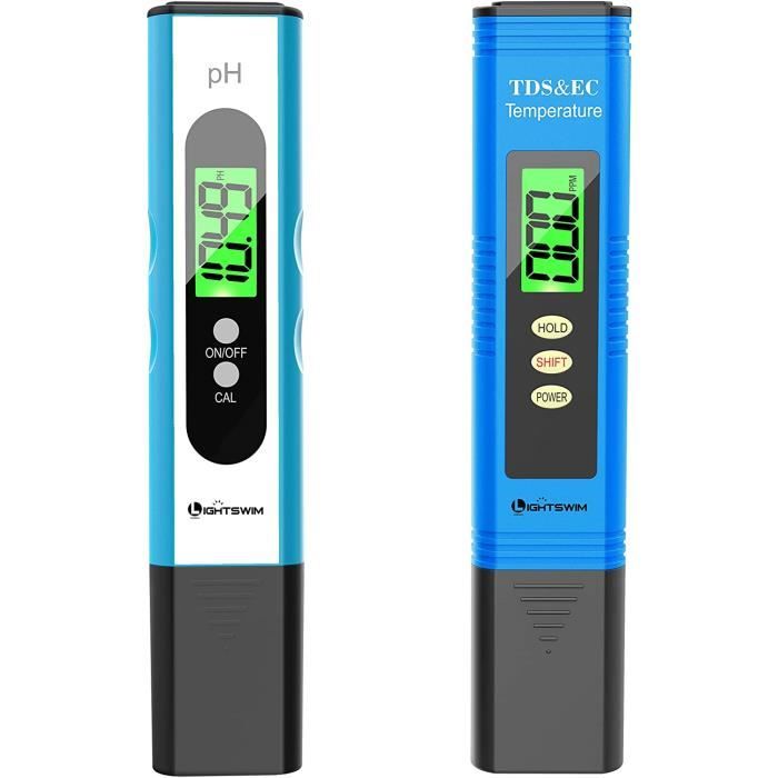PH Mètre Numérique, PH Mètre Haute Précision 0.01 PH Testeur de Qualité de l 'Eau avec Plage de Mesure 0-14 PH pour Boire à Domicile, Piscine et Aquarium Testeur d'Eau PH Design avec