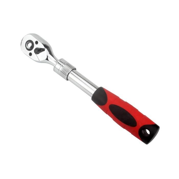 Clé à Cliquet Multifonction 1/4 1/2 3/8 - 72 Dents, Acier Carbone, Longueur 290 Mm