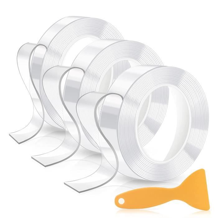Ruban Adhésif Double Face Extra Fort - Transparent, 1.7 M X 2.3 Cm, Ultra Collant Et Réutilisable