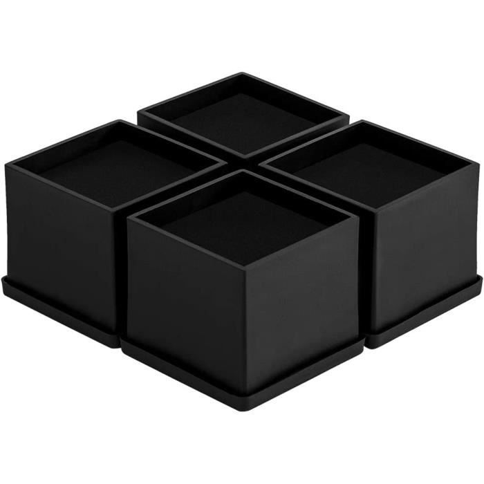 Uping Rehausseur Pieds De Lit Rehausseur Meuble 15,5 CM, Pour Pied De Table Lit Adulte Bureau Canapé (4 Pac