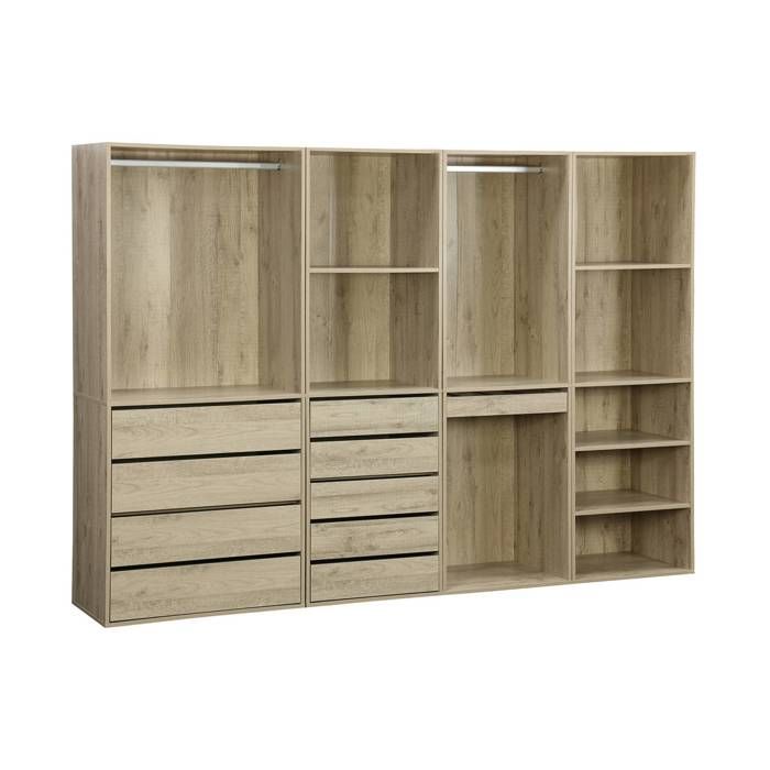 Kit dressing modulable avec 4 éléments. naturel. panneaux stratifiés Cdiscount Maison