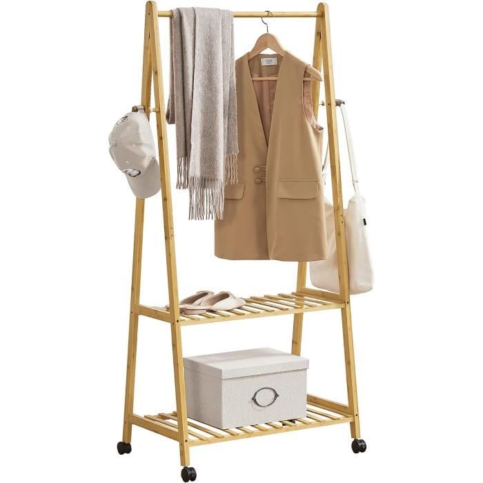 Portant à Vêtements LOEFME Sur Roulettes – Double Tringle XXL 115×40×145 Cm – Super Robuste, Facile à Monter, Idéal Chambre & Dressing