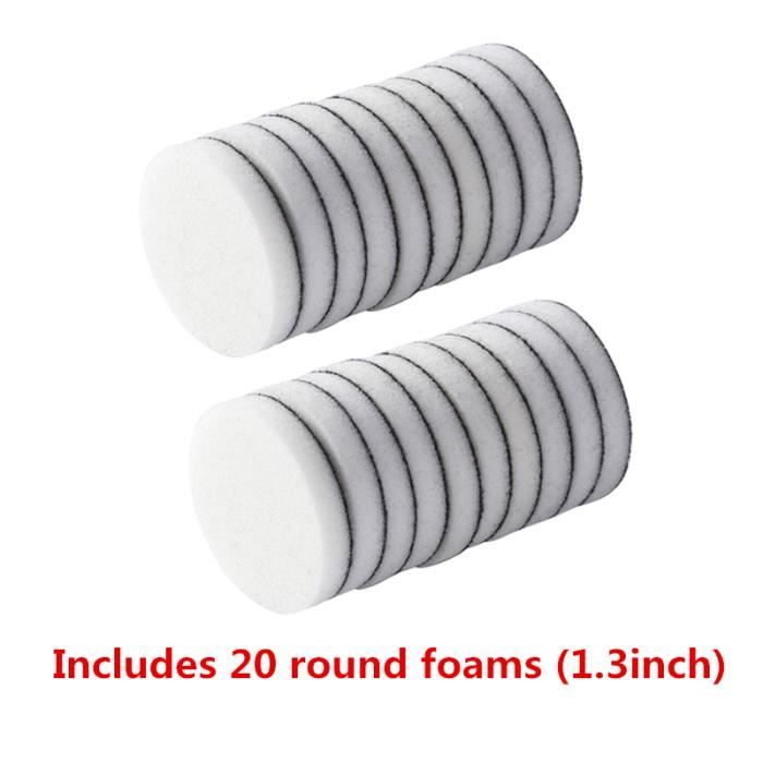 2 éponges Rondes Pour Mélange D'encre - Manche En Bois, Outils Scrapbooking Et Tamponnage - Diamètre Environ 3 Cm