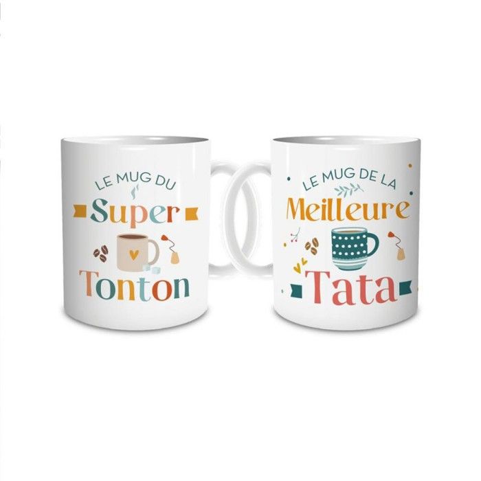 Coffret Duo de Mugs Meilleure Tata & Super Tonton - Cdiscount Maison