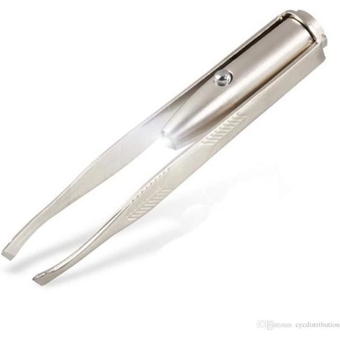 Pince À Épiler Sourcils Professionnelle Avec Lumière Led Haute Précision En Acier