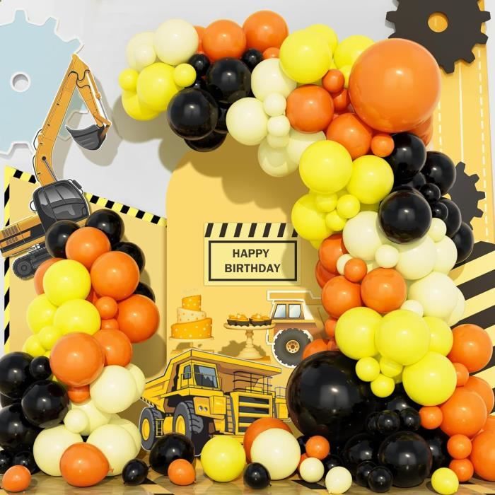 Kit Arche Ballons Fête Construction - Marque - Modèle - Orange Mat Noir