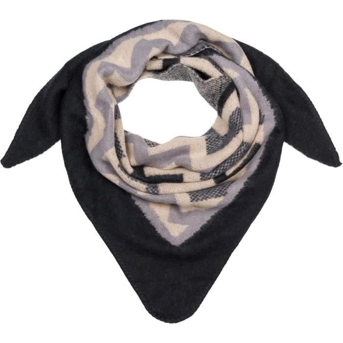 Écharpe Triangle Femme XXL – Carreaux Multicolores – Viscose & Laine – StyleBREAKER