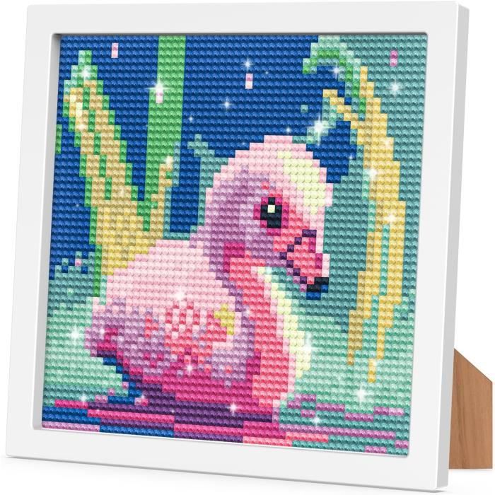 Diamond Painting Fleur Flamant Rose Broderie Diamant Kit Complet Plein