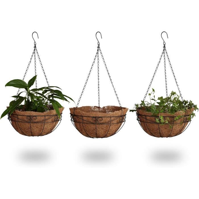 Lot De 2 Doublures De Jardinière En Fibre De Coco Naturelle - Diamètres De 20 à 50 Cm - Pour Paniers Suspendus Et Pots - 5