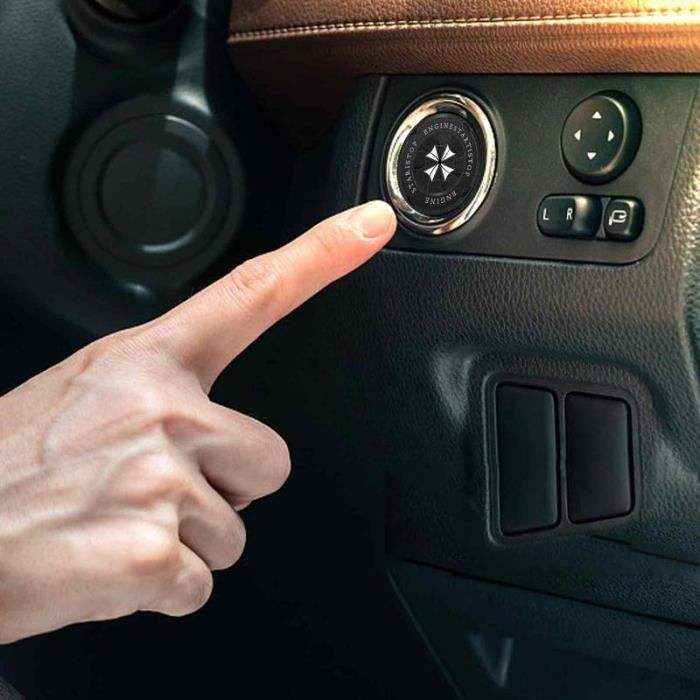 Couvercle Décoratif Pour Bouton Start/Stop Voiture - Alliage De Zinc, Noir Titane Ou Argent - Installation Facile Avec Adhésif