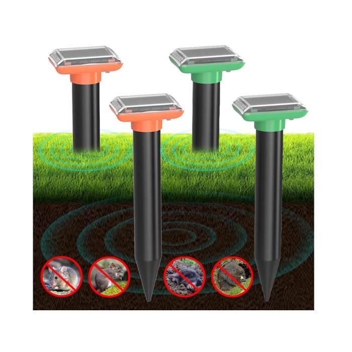 Répulsif Anti-taupes Solaire à Ultrasons - Lot De 4, étanche, Pour Jardin Et Pelouse - 7