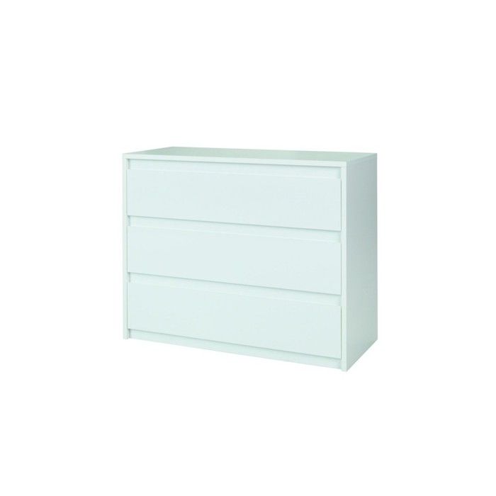 Commode 3 tiroirs - 110x87x46 cm - blanc brillant - collection VERONA Commode 3 tiroirs - 110x87x46 cm - blanc brillant - collection VERONA