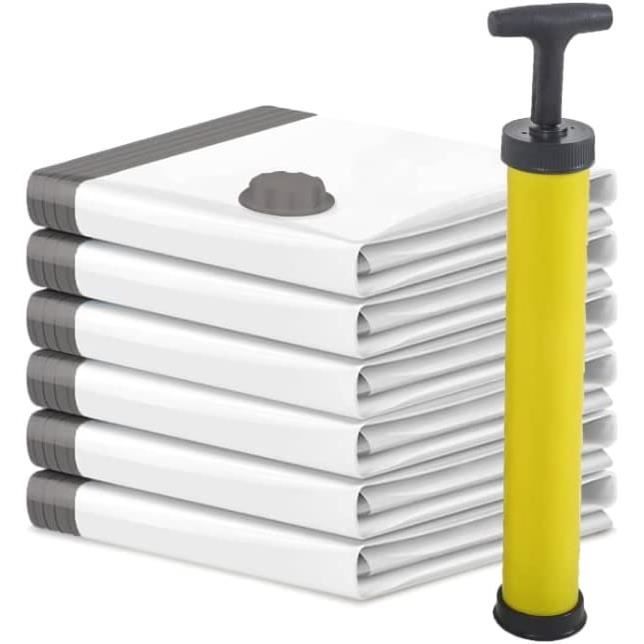 NXPZ Sacs De Compression Sous Vide Avec Pompe Électrique - 10 Sacs Réutilisables (3 Jumbo 100x80cm, 3 Grands 80x60cm, 2 Moyens 70x50cm, 2 Petits 60x40cm) - Idéal Voyage & Stockage