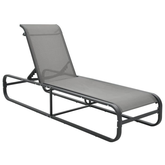 Chaise longue Transat DE jardin 200 x 65 x 36 cm (L x l x H)-Fauteuil Relax Bains de soleil pour Jardin Balcon Camping terrasse