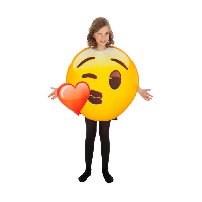 Deguisement Emoji Bisou Coeur Enfant Taille Unique Deguisement Pour Enfant Garcon Et Fille Anniversaire Carnaval Expedition Cdiscount Jeux Jouets