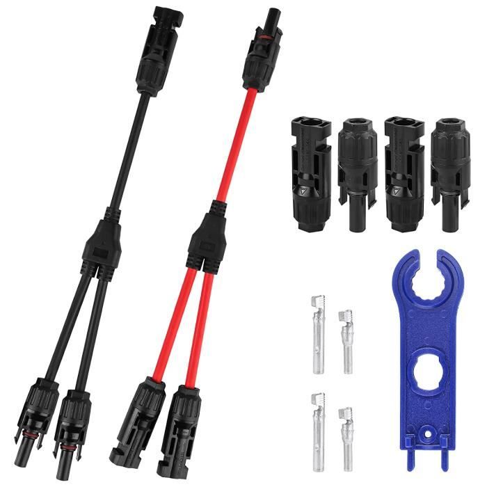 Connecteur Solaire Y MC4 - 1 Vers 3 Branches - 30A 1000V DC - IP67 Pour Panneaux Photovoltaïques