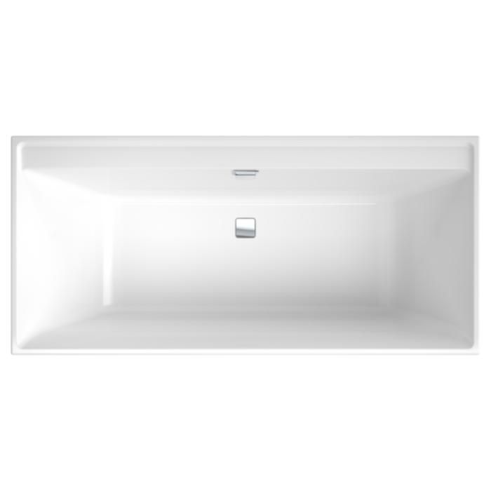 Baignoire droite 160 X 75 VILLEROY ET BOCH Collaro acrylique trop plein chrome - vue 2