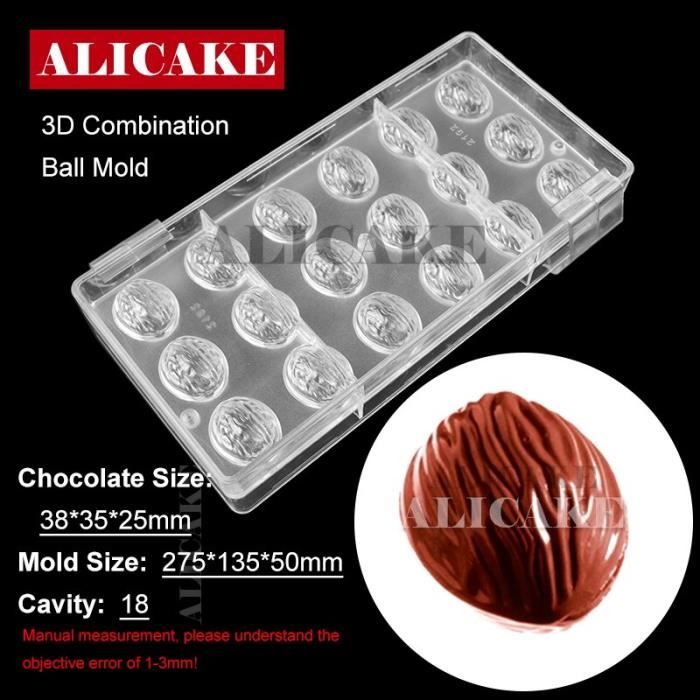 (2192AB)Moules à chocolat en Polycarbonate 3D, moule de forme professionnelle pour chocolats