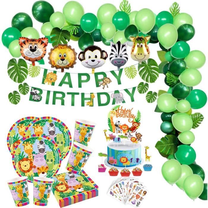 Jungle Decoration Anniversaire 1 An Garcon Safari Thegrave Me Ballon Animaux Banderole Anniversaire Decoration Gateau Vaisselle Cdiscount Maison