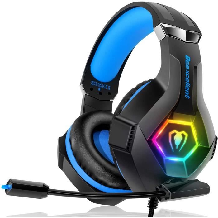 Casque Gaming Xbox one Professionnel RGB 7 Couleurs Audio Stéréo Basse
