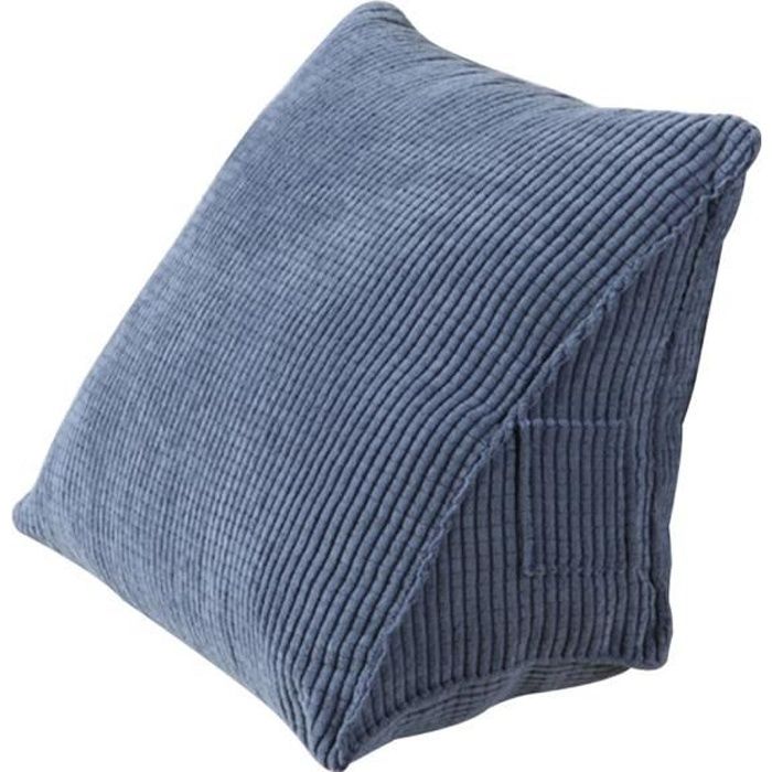 Pinji Coussin Dossier Oreiller Triangulaire pour Lit Lecture Déhoussable 7.87*11.81*15.75inch Bleu