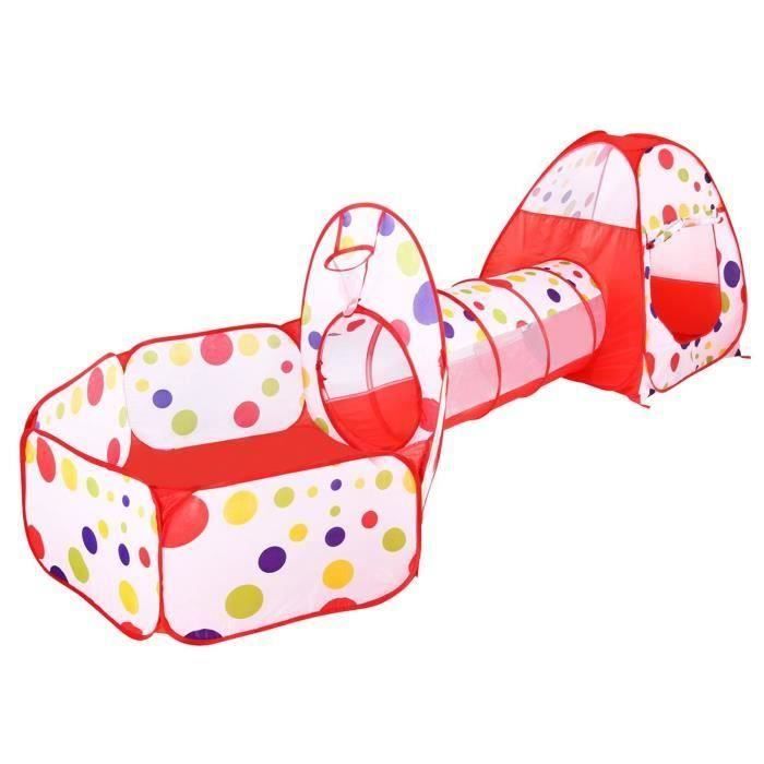LittleTom Tente De Jeux à Boules Avec Tunnel – 100x100x90 Cm, Dôme Pop-Up, 2 Entrées, Dès 1 An, Bleu