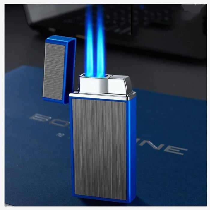 Jet Flamme Allume Cigare Briquets Tempete Chalumeau Gaz Butane Turbo Torche Briquet  pour Bougie Barbecue Petit Coffret Cadeau [408]
